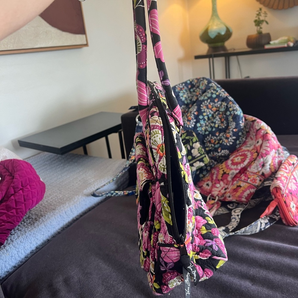 Vera Bradley purple black orange green floral purse